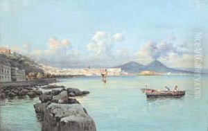 Pescatori Nel Golfo Di Napoli