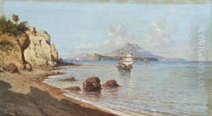 Monte Epomeo E Nisida by Giuseppe Carelli