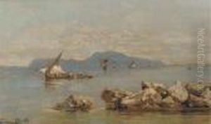 Fishing Boats Off Capri by Giuseppe Carelli
