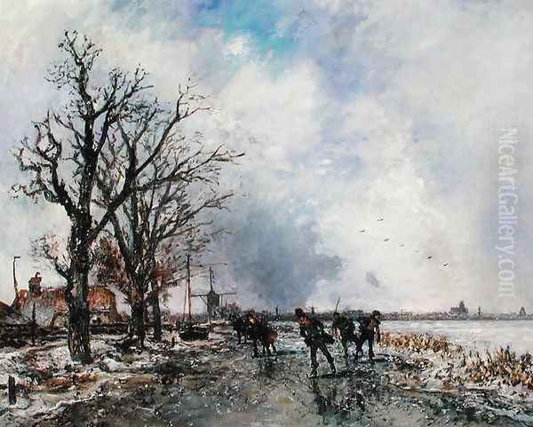 Skaters on the River Schie, near Rotterdam, 1866 - view 1