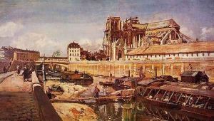 Notre Dame De Paris Seen From The Pont De L Archeveche by Johan Barthold Jongkind