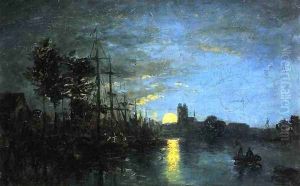 View of the Port at Dordrecht by Johan Barthold Jongkind