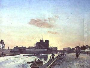 View of Notre Dame, Paris, 1864 by Johan Barthold Jongkind