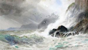 The Sea Breaks White Among The Rocks by Joseph Carey Carey