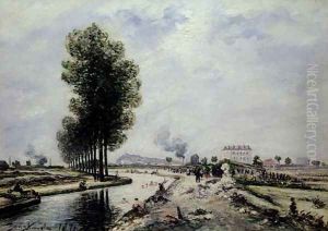 The Canal de l'Ourcq near Pantin, 1871 by Johan Barthold Jongkind