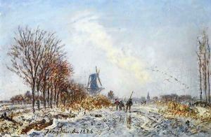 Skaters near Rotterdam by Johan Barthold Jongkind