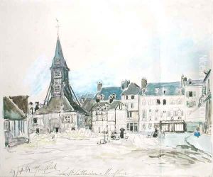 The Church of Sainte-Catherine, Honfleur, 1864 by Johan Barthold Jongkind