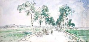 Road to Magny near Nevers, 1871 by Johan Barthold Jongkind