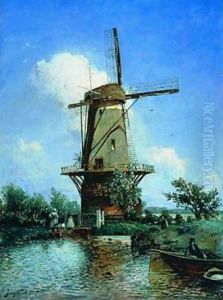 Windmill near Delft by Johan Barthold Jongkind