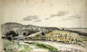 View of Clamart, 1864 by Johan Barthold Jongkind