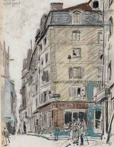 La rue du Petit-Pont Saint-Severin, Paris by Johan Barthold Jongkind