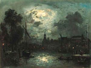 Vue sur la bowede Amsterdam by Johan Barthold Jongkind