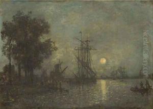 Paysage de Hollande avec bateau a quai