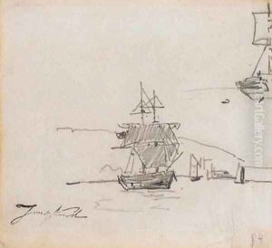 Un bateau by Johan Barthold Jongkind