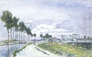 Canal de l'Ourcq by Johan Barthold Jongkind