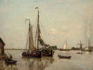 Sailing on a sunny day by Johan Barthold Jongkind
