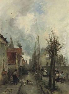 Au bord du canal, Delft by Johan Barthold Jongkind