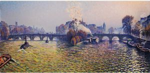 Pont-neuf, Automne, Bateaux-lavoir by Gustave Cariot