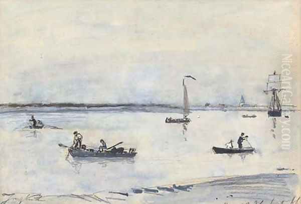 Boats on an estuary, Antwerp - view 1