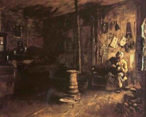 Shoemaker Haberty's Shop by Eastman Johnson