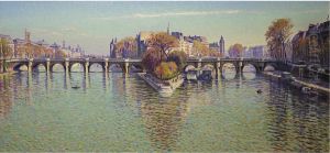 Le Pont Neuf A Paris (beau Temps Clair) by Gustave Cariot