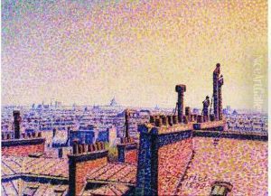 Les Toits De Paris En Soiree by Gustave Cariot