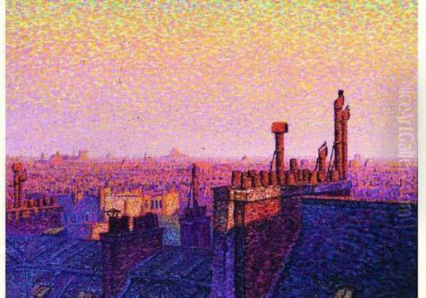 Les Toits De Paris Le Soir - view 1