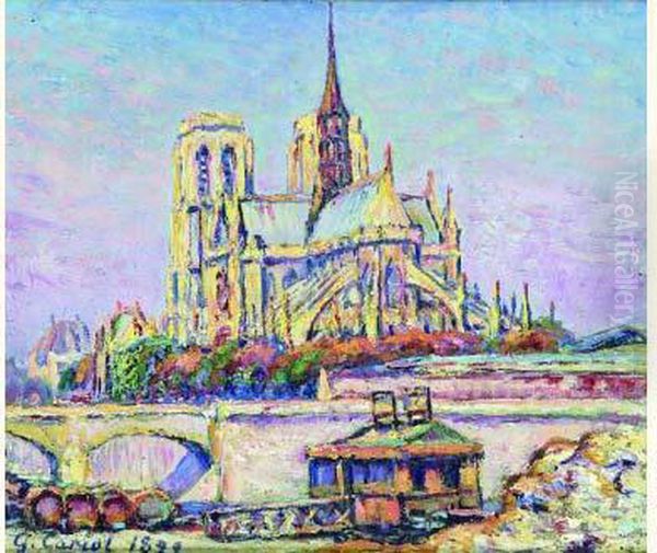 Paris, Notre-dame, Vue Du Port Aux Vins, Vers Midi, Automne - view 1