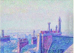 Les Toits De Paris En Fin De Journee by Gustave Cariot