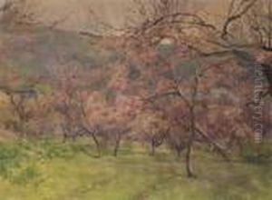 Alberi In Fiore A Nemi by Onorato Carlandi