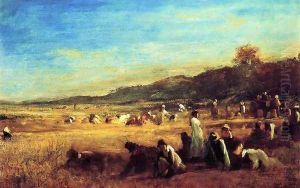 Study for 'The Cranberry Harvest, Island of Nantucket' by Eastman Johnson