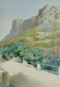 View Of A Continental Road by Onorato Carlandi