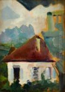 House With Red Roof by Arthur Beecher Carles