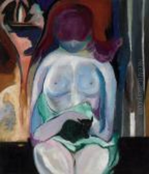 Nude With Black Cat - view 1