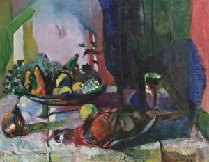 Still Life With Fruit And Glass by Arthur Beecher Carles
