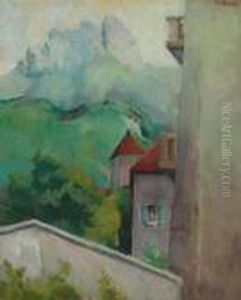 French House In Landscape by Arthur Beecher Carles