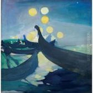 Venetian Gondolas by Arthur Beecher Carles