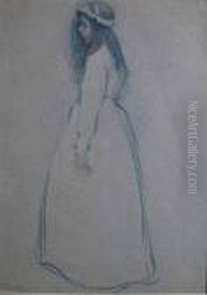 Young Girl In Hat And Long Skirt - view 1