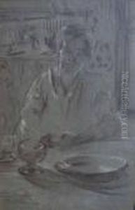 Woman At Table by Arthur Beecher Carles