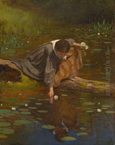 Gathering Lilies by Eastman Johnson