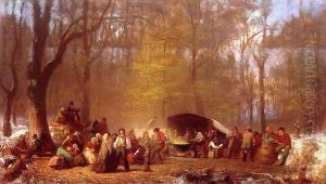 Sugaring Off at the Camp, Fryeburg, Maine by Eastman Johnson