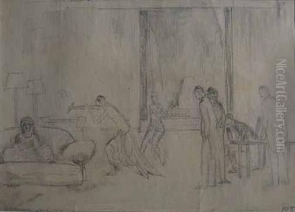Reception- Figures In Interior - view 1