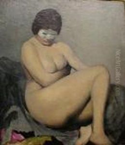 Female Nude With Mask by Arthur Beecher Carles