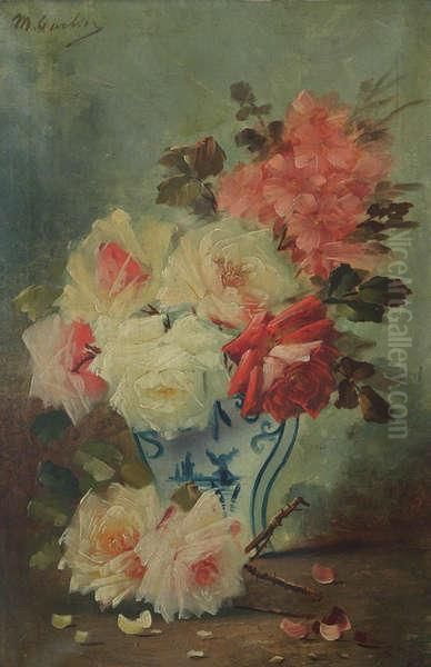 Rozen In Delftse Vaas - view 1