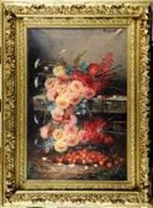 Nature Morte Aux Roses Et Aux Cerises by Max Carlier