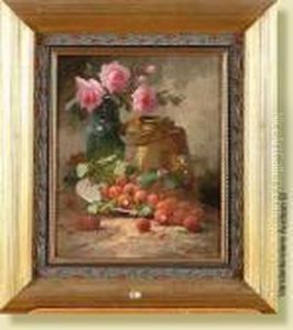 Nature Morte Aux Roses Et Aux Fraises