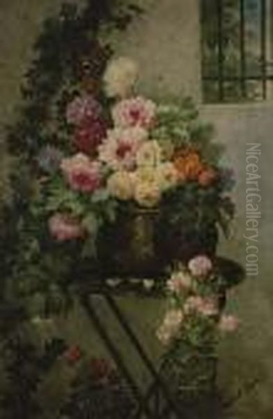 A Still Life Of Potted Flowers - view 1