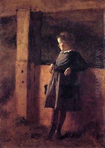 Girl in Barn by Eastman Johnson