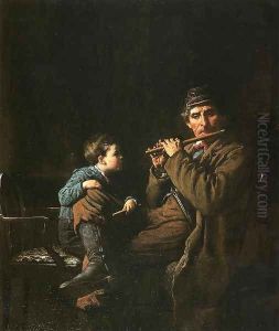 The Earnest Pupil by Eastman Johnson