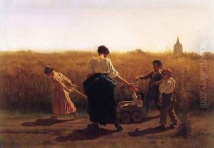 Copy after Jules Breton's 'Le Depart les Champs' by Eastman Johnson